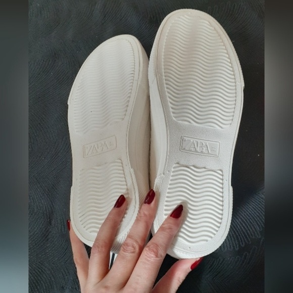 Zara white platform canvas sneakers size US 6.5 NEW - Picture 11 of 11